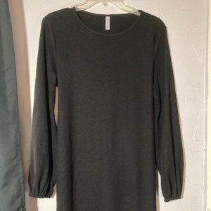 Lionstill Size L Black Tie Back Long Sleeve Dress